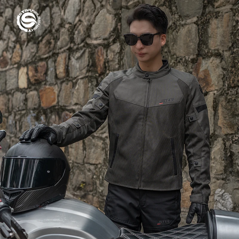 

Summer Motorcycle Jacket Mesh Breathable Riding Men's Motorbike Cycling Clothing With CE Protective Equipment Accessories
