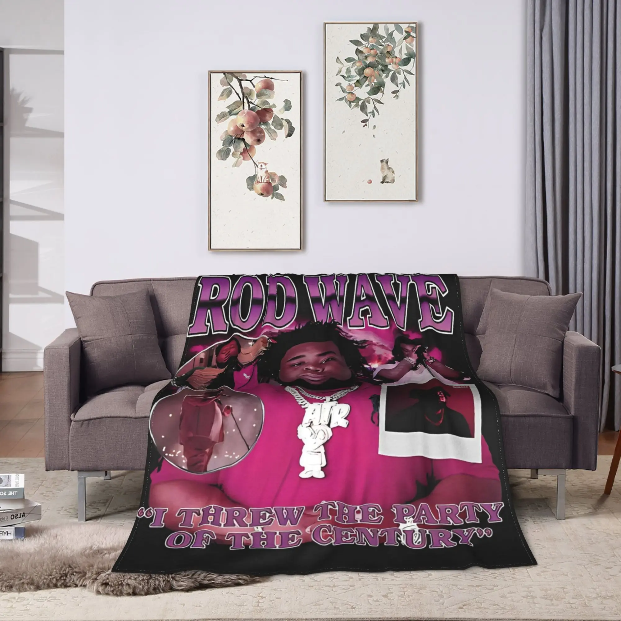 Rapper rod wave  Blankets  Picnic Flannel Bedding Throws For Home Decor Soft Warm Custom Quality Bedspread Birthday Gift