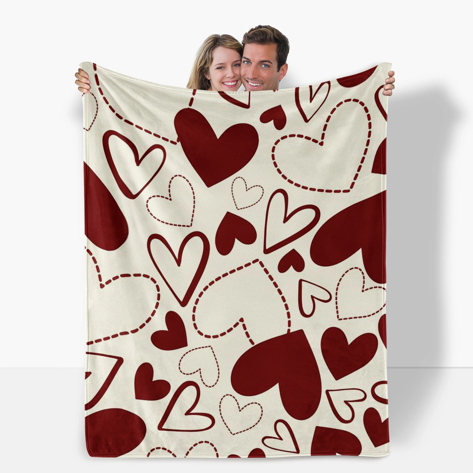 Couples Exclusive Flannel Blanket Adorned With Hearts And Loving Words Strengthening Bonds On Valentine S Day