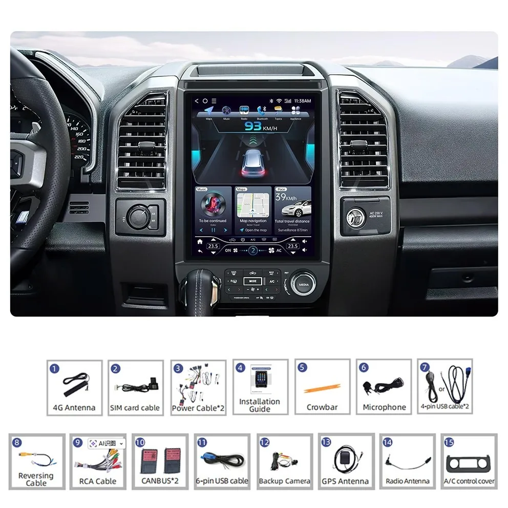 Leeocar Fit For Ford F150 2015-2021 Android Touch Screen Car Radio WiFi GPS Navigation Auto Carplay Multimedia Player Head Unit