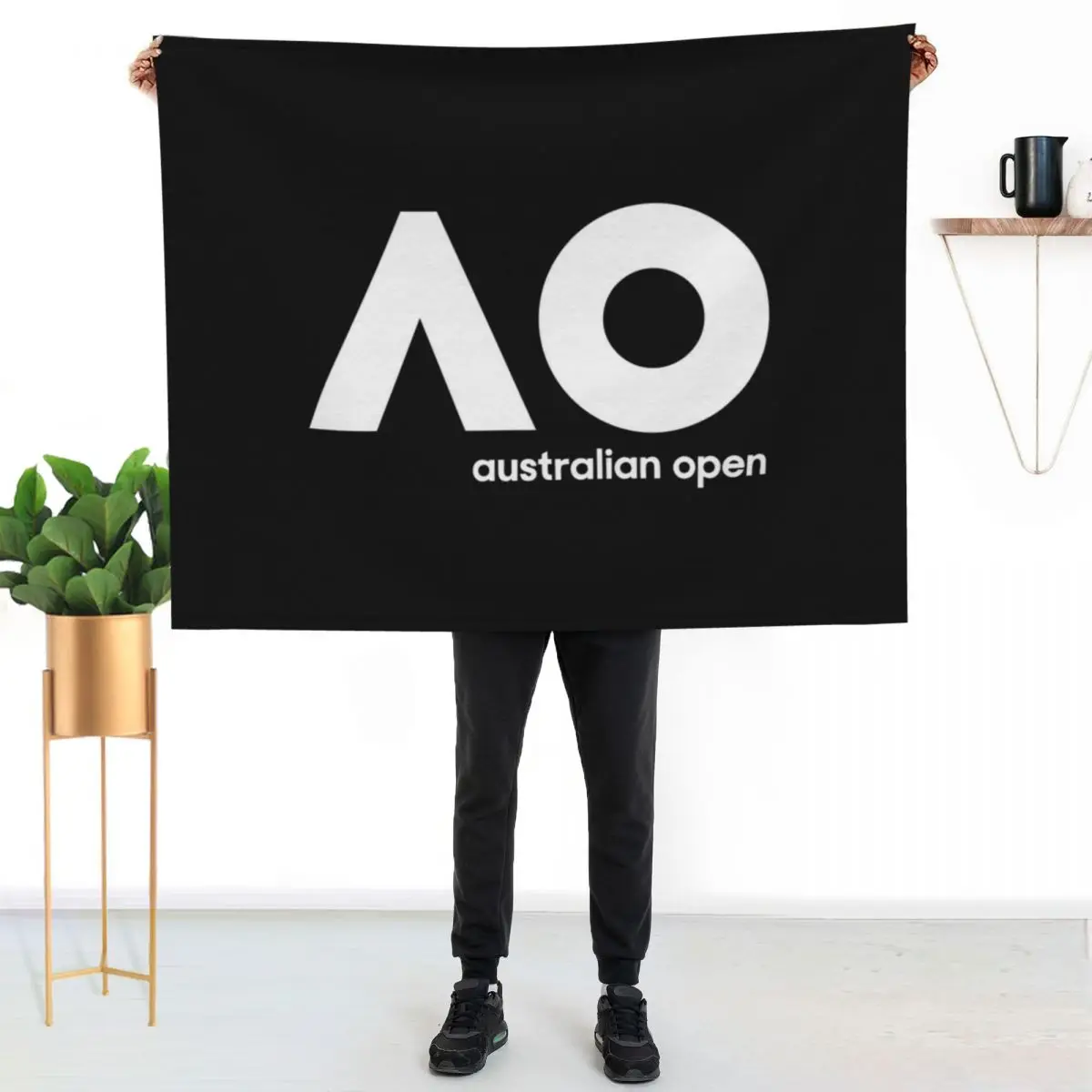 

Australian Open AO Throw Blanket All Season Lightweight Soft Blanket for Bed