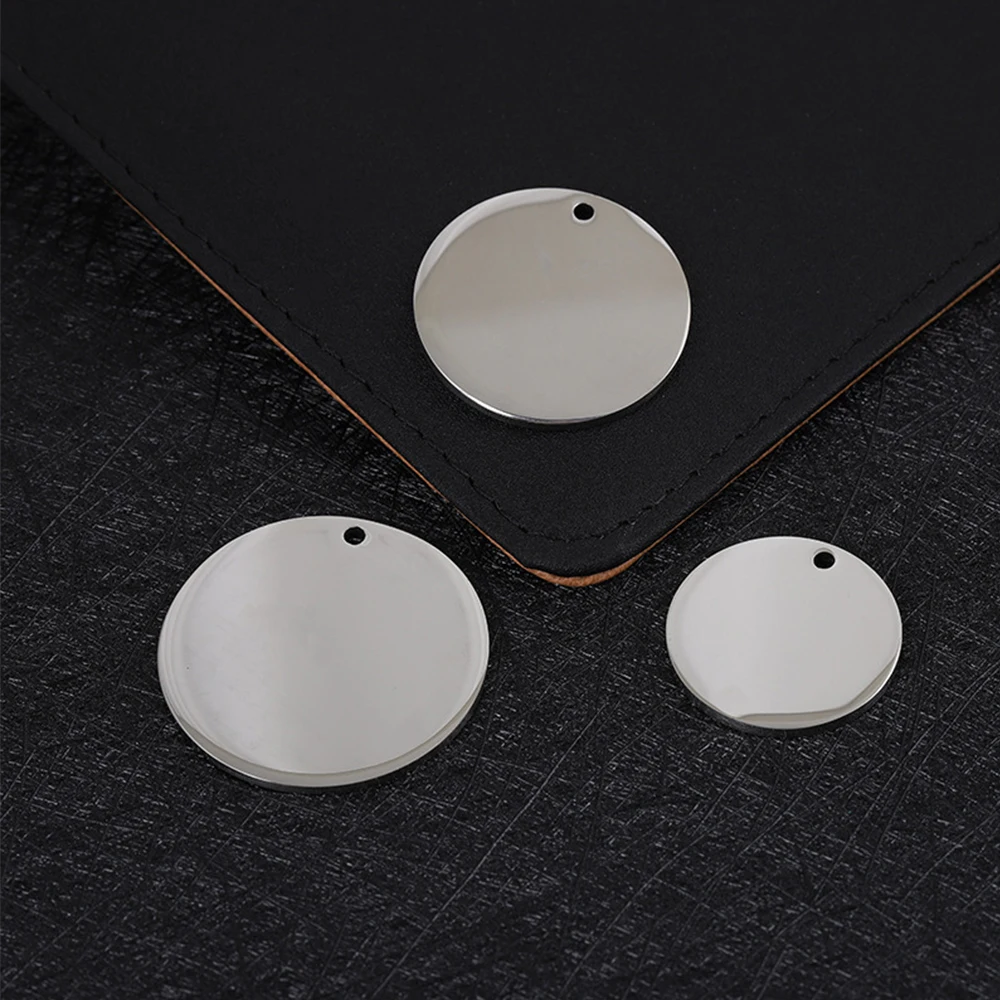 20pcs 20/25/30/35mm Mirror Stainless Steel Blank Round Charm Dog Tag Pendants Engraved Personalized Customized Necklace Bracelet view 4