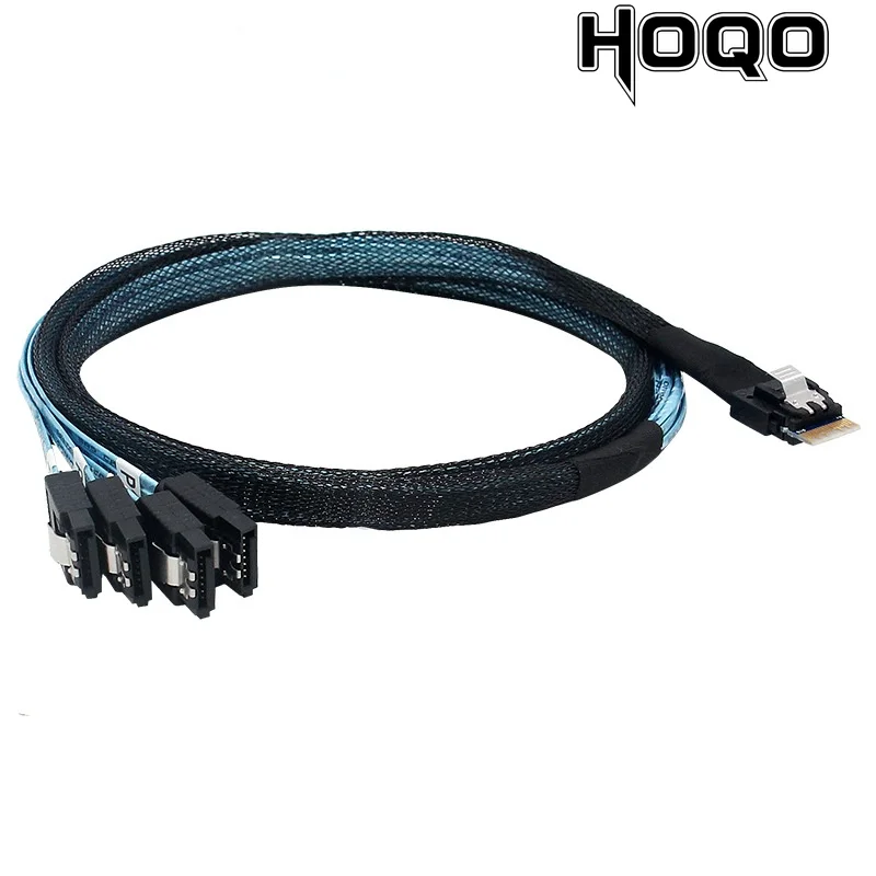 

20pcs Braided mesh sheath SAS cable SFF-8654 4I to 4 SATA disk cable RAID high-speed cable from the host to the target disk