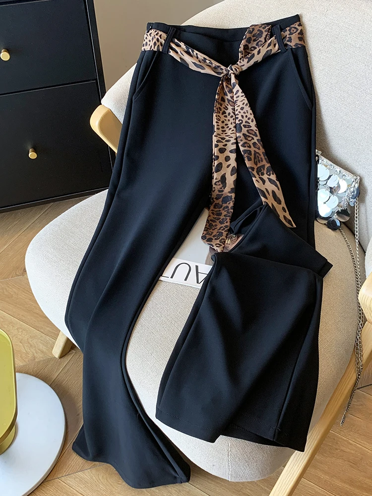 

Black Suit Pants Women Casual High Waist Korean Loose Fashion Office Elegant Straight Spring Summer Fall Winter Trousers 2025