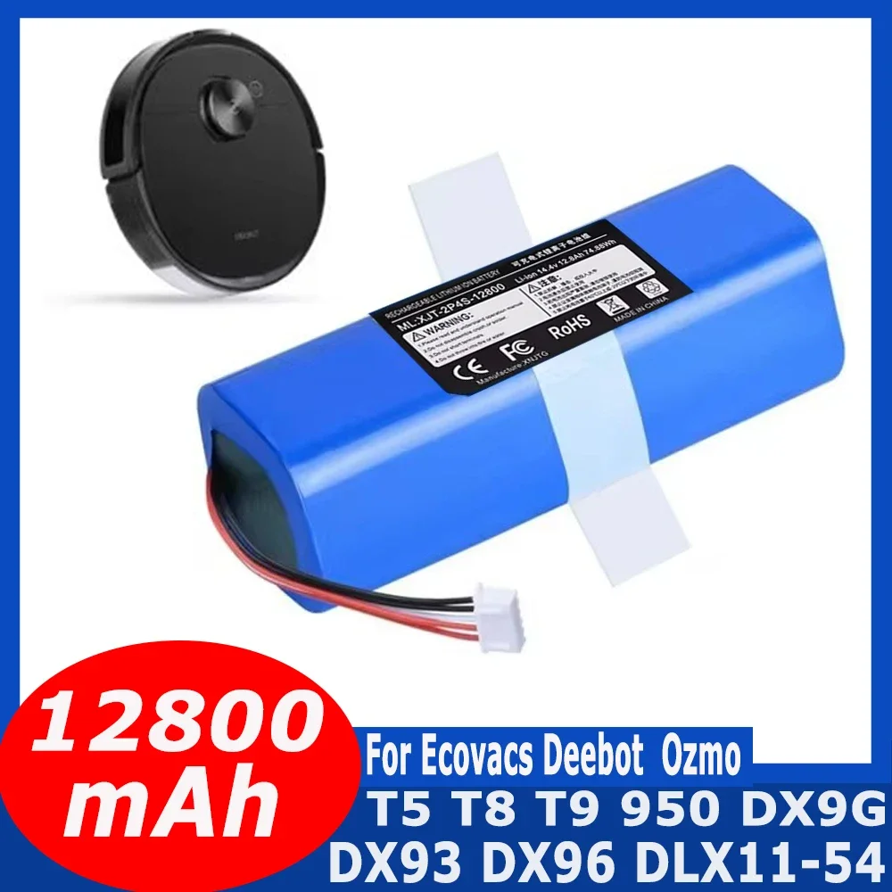 14.4V 12800mAh Vacuum Cleaner Battery for Ecovacs Deebot T8,T8AIVI,T8+,T5,N5,N8,DJ65,DX33,DX53,T8 AIVI,O950,Ozmo 9er,DLX11-54