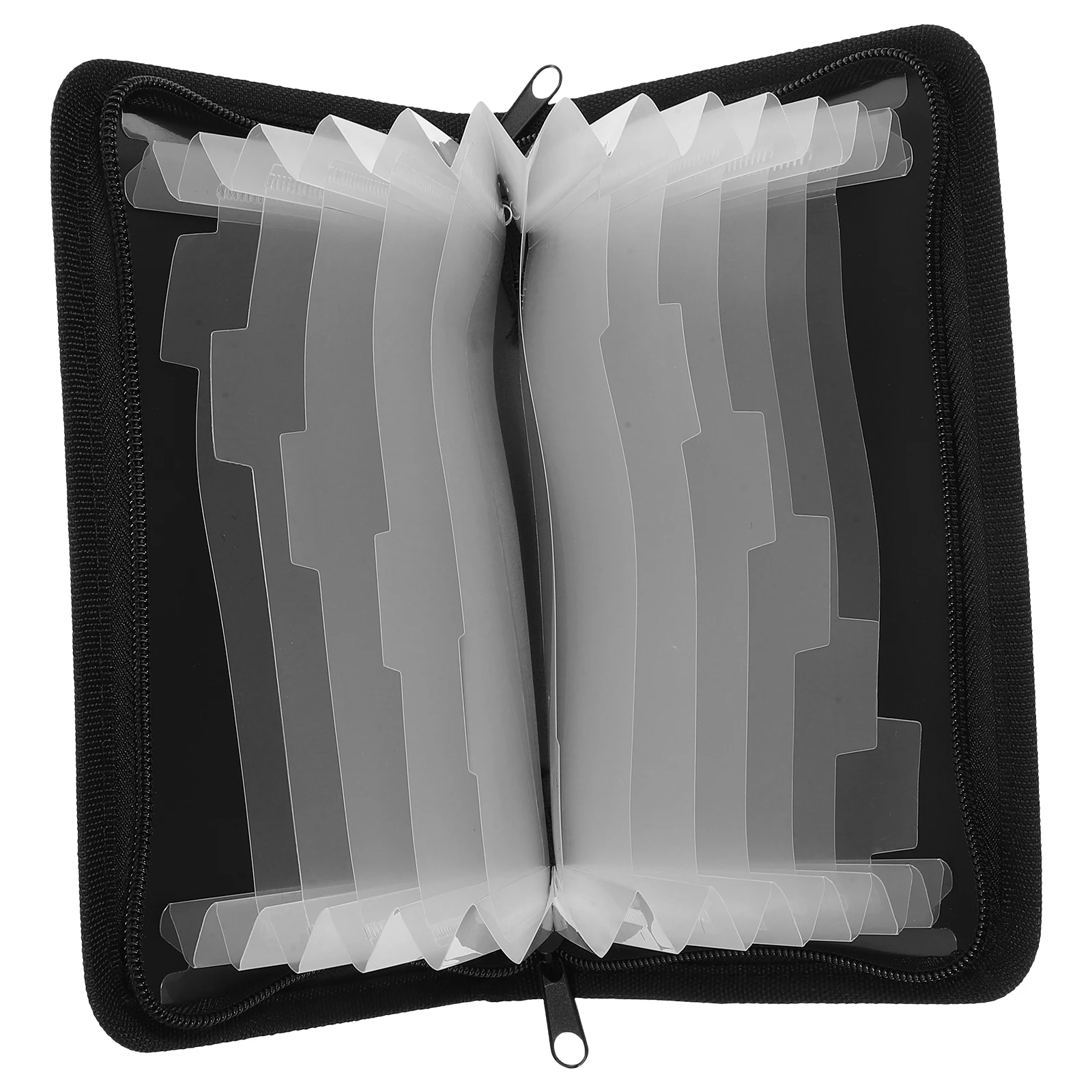 

A6 Mini Accordion Organizer Portable Document Storage Zipper Multilayer Design Business Receipt Holder Travel Document For
