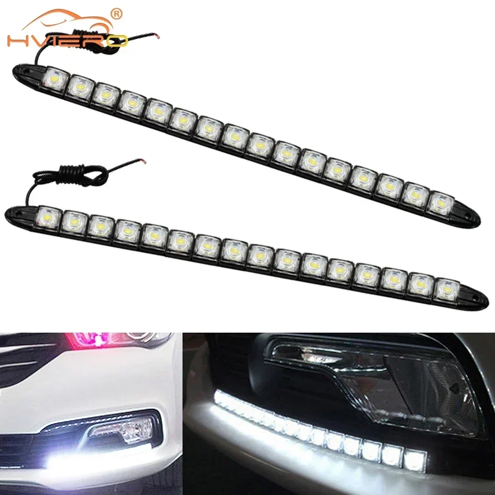 2Pcs Flexible Snake Daytime Running Light 12V 16LED High Car LED Brake Reversing Modification Fog Luces De Vienvenida Para Autos