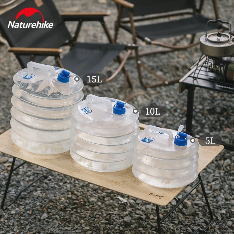 Naturehike Outdoor Folding Water Bottle Bucket 5L/10L/15L Camping Hiking Water Bottle With Handle Hiking Storage Tank Portable