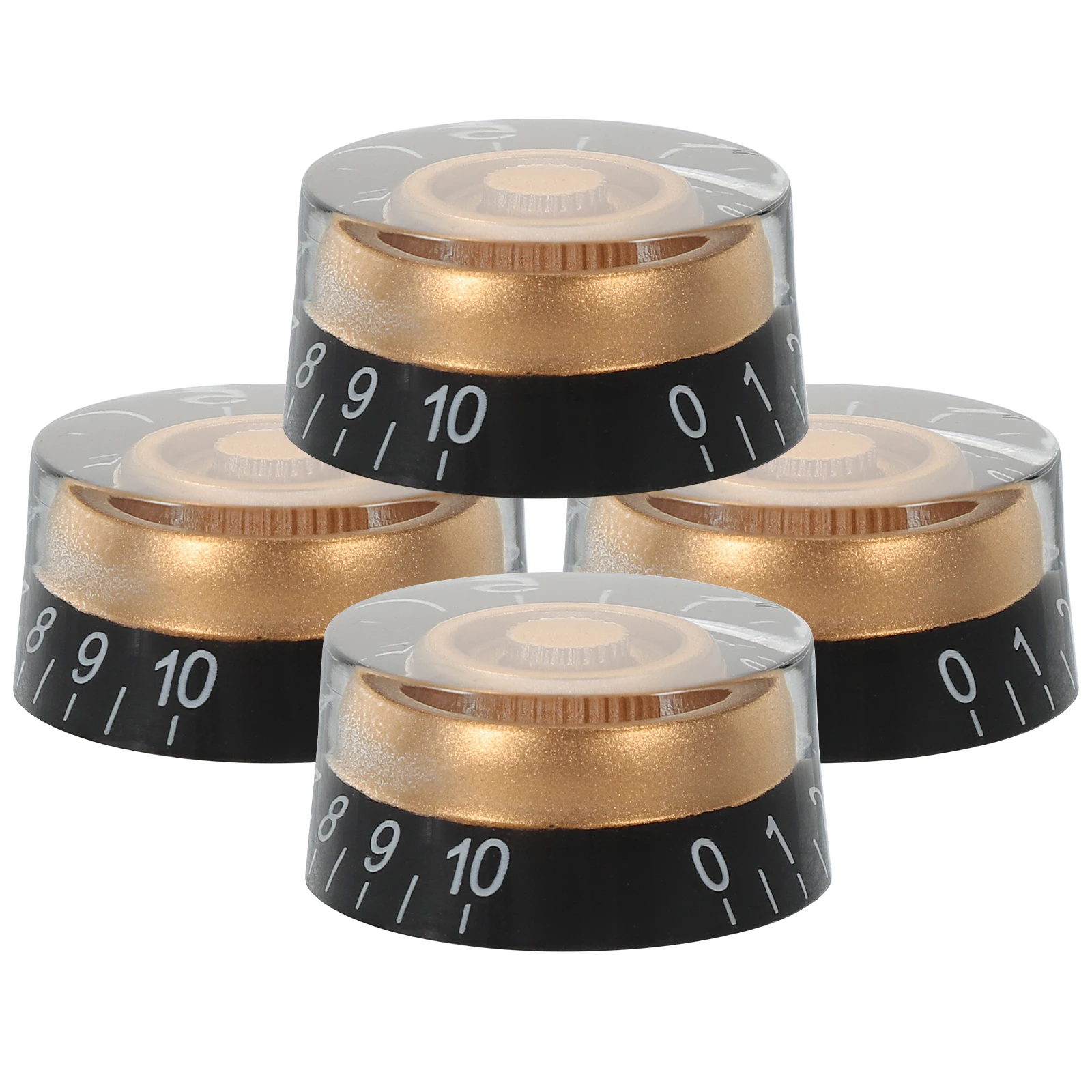 

4pcs Electric Guitar Knobs Durable Lightweight Acrylic Control Potentiometer Black Numbers Accessories