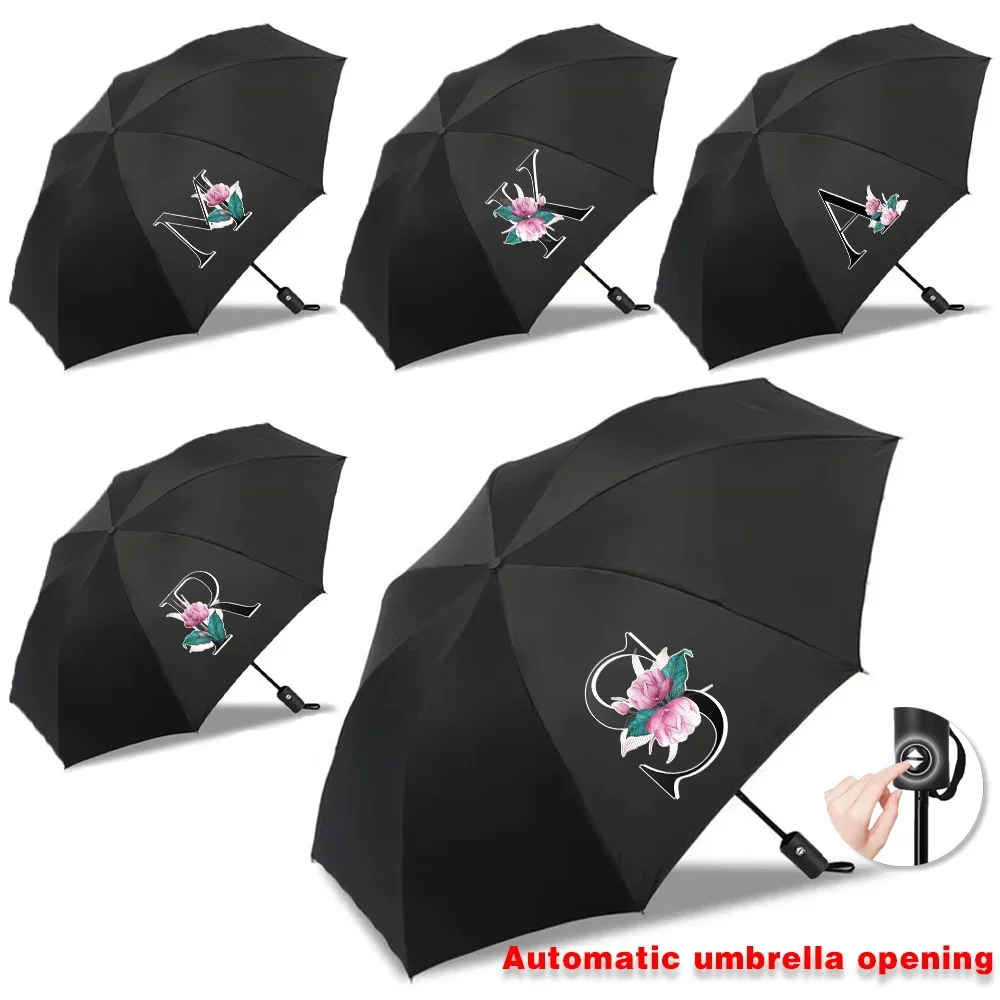 

Foldable Umbrella UV Protection Automatic Umbrellas Sun Rain High Aesthetic Value Travel Essentials Portable Folding Whitemarble