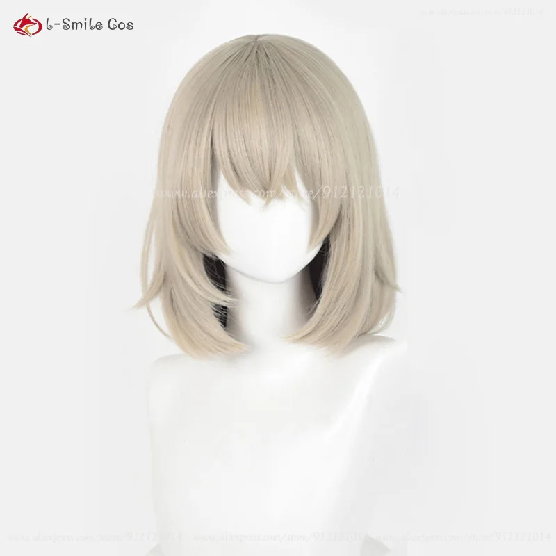 Anime Falin Touden Cosplay Wig 35cm Short Grey Gold Women Wigs Heat Resistant Synthetic Hair Halloween Party Wig + Wig Cap