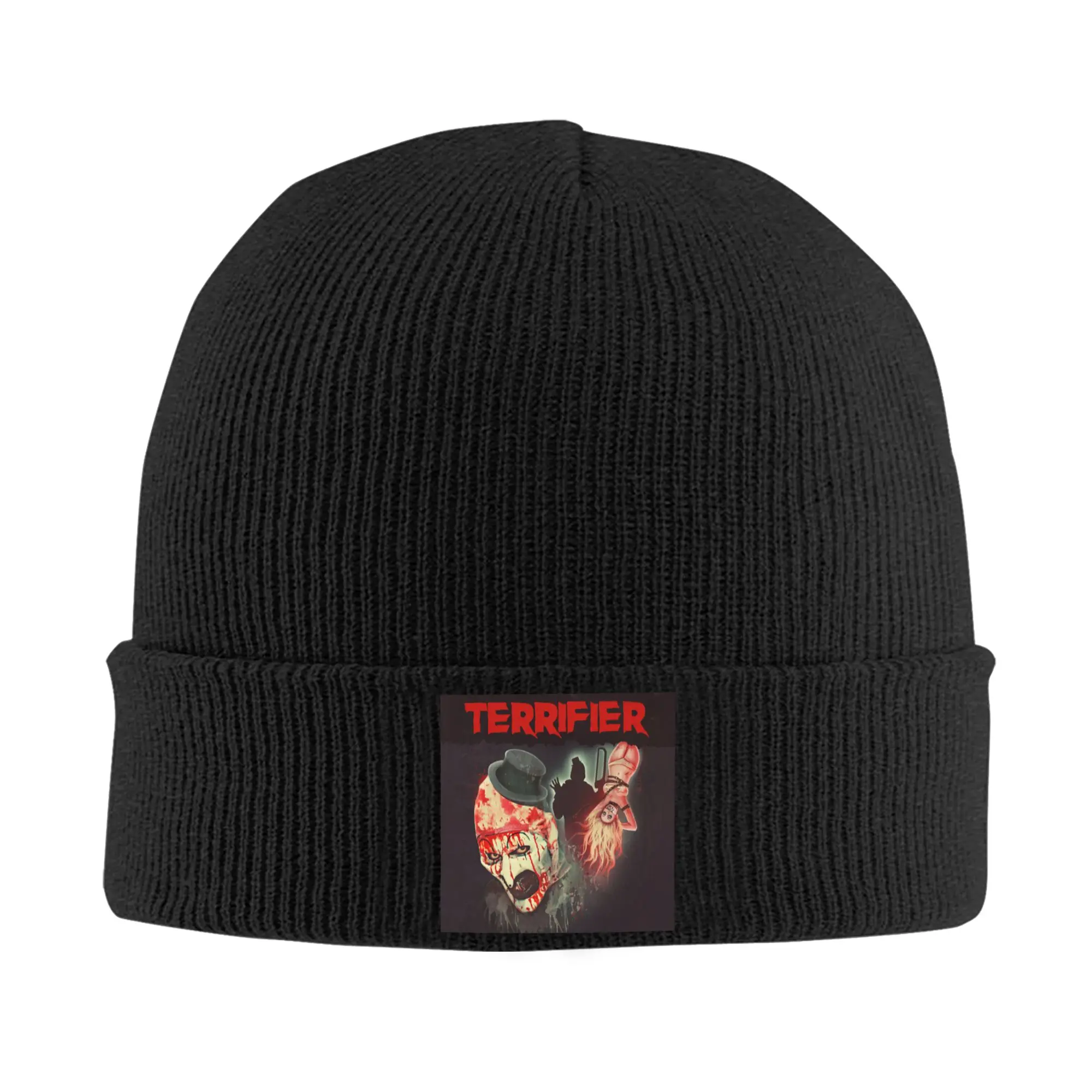 Terrifier Movie Skullies Beanies Caps Unisex Winter Warm Knit Hat Adult Horror Film Halloween Clown Bonnet Hats Outdoor Ski Cap