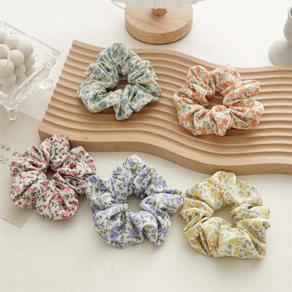 Print Chiffon Girl Hair Ring Summer Floral Hair Scrunchies Elastic Hair Rope Korean Style Scrunchies Female Hair Accessories