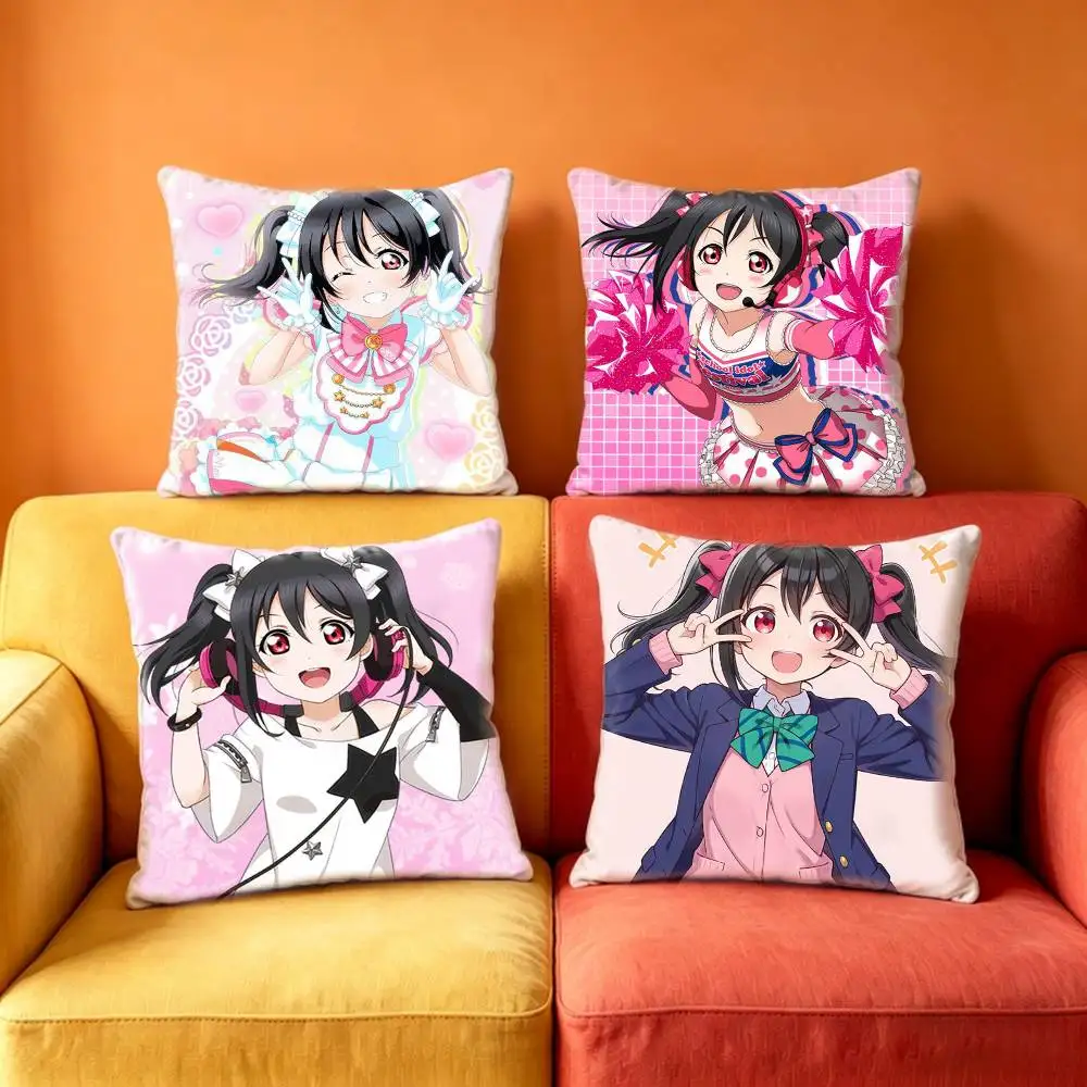 Yazawa Nico Love Live Anime Girl  Pillow Case Anti-dustmite Pillowcase Invisible zipper silky Sofa cushion cover for bedroom