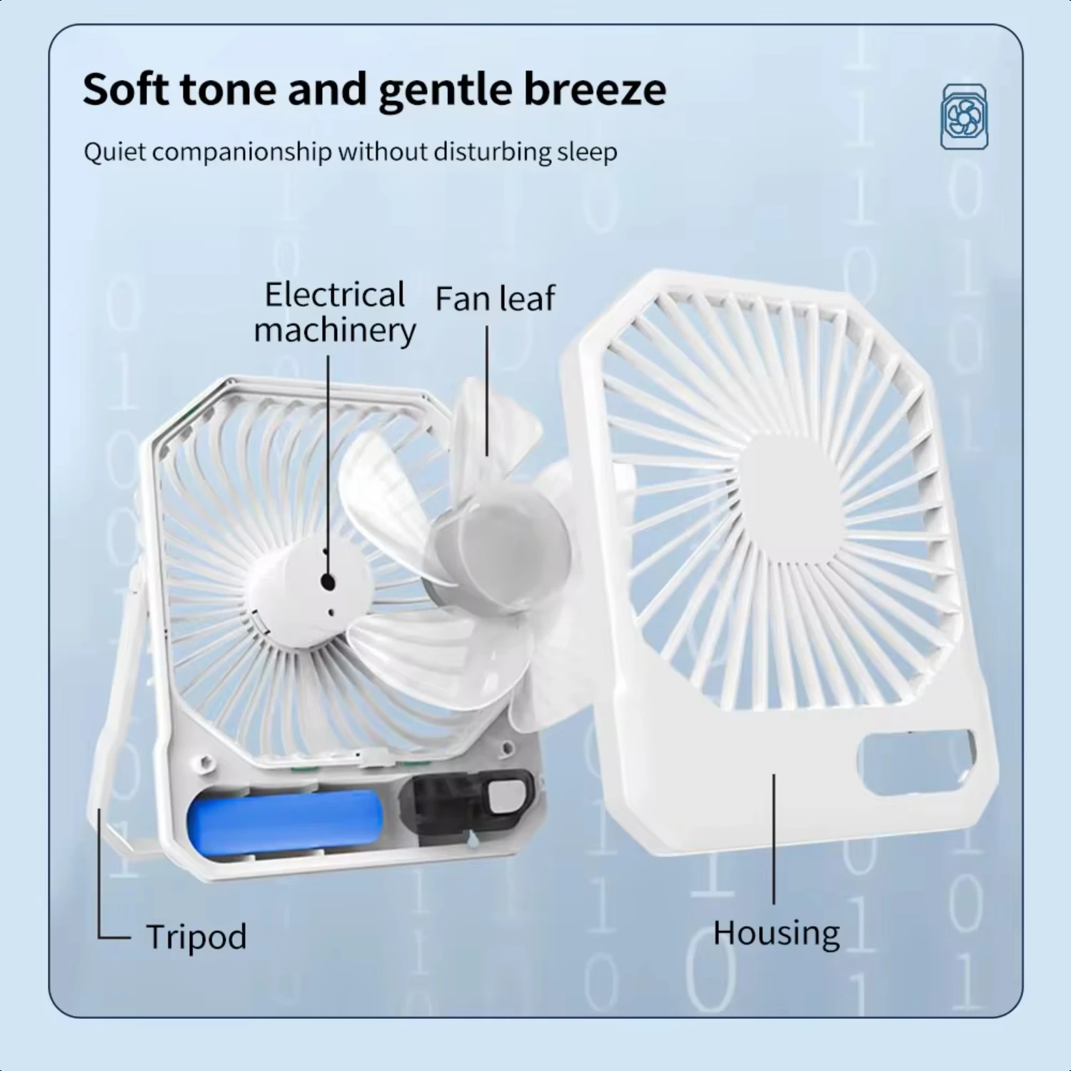 Portable Mini Fan USB Rechargeable Office Cooling Fan - Low Noise, High Air Volume