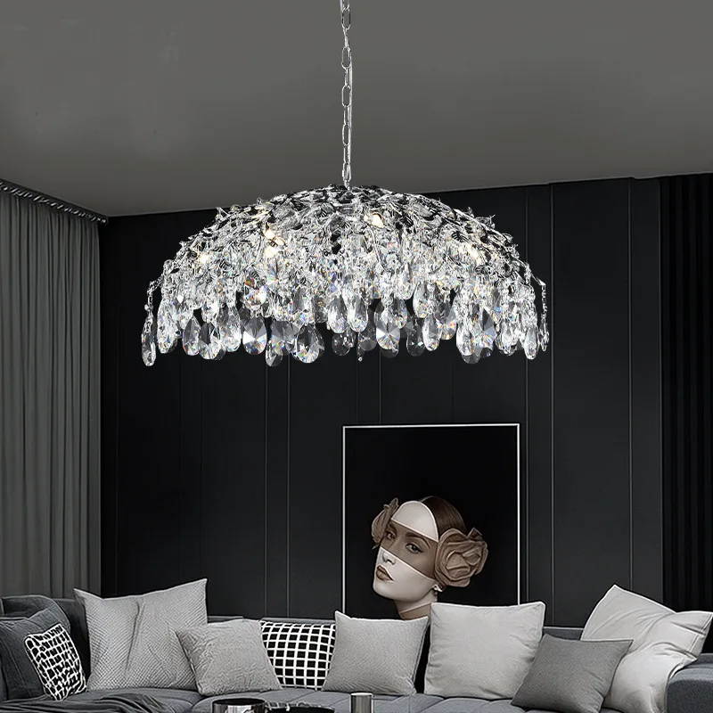 

French Crystal Chandelier Bedroom Light Luxury Modern Lighting Fixtures Living Room Dining Room Retro Style Decorative Lights