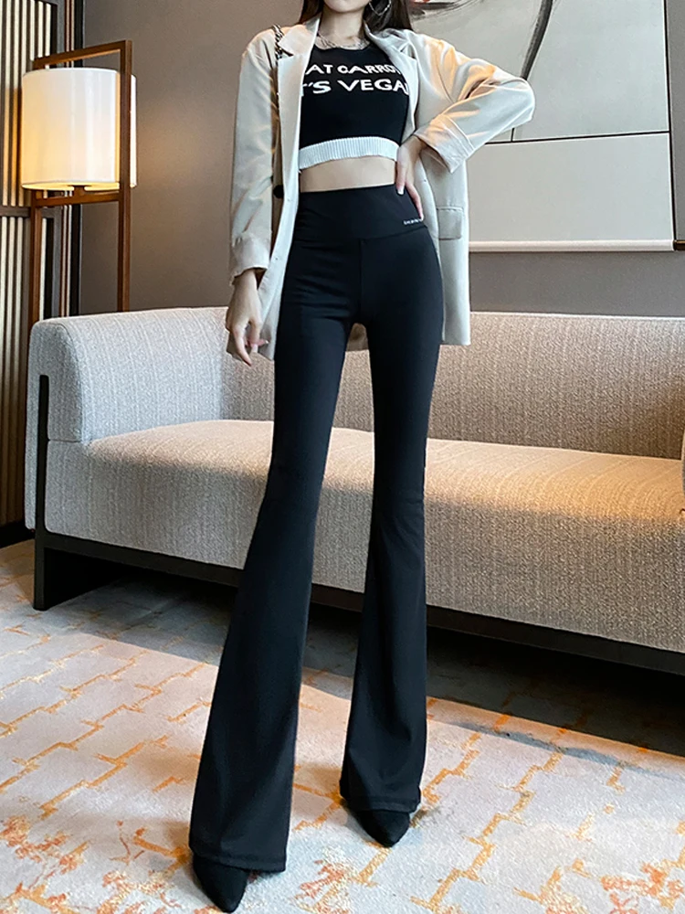 Hohe Taille Ausgestelltes Hosen frauen Casual Hohe Aufstieg Abnehmen Butt Heben Größere Lose Leggings Herbst Neue Sle Pendeln Sle