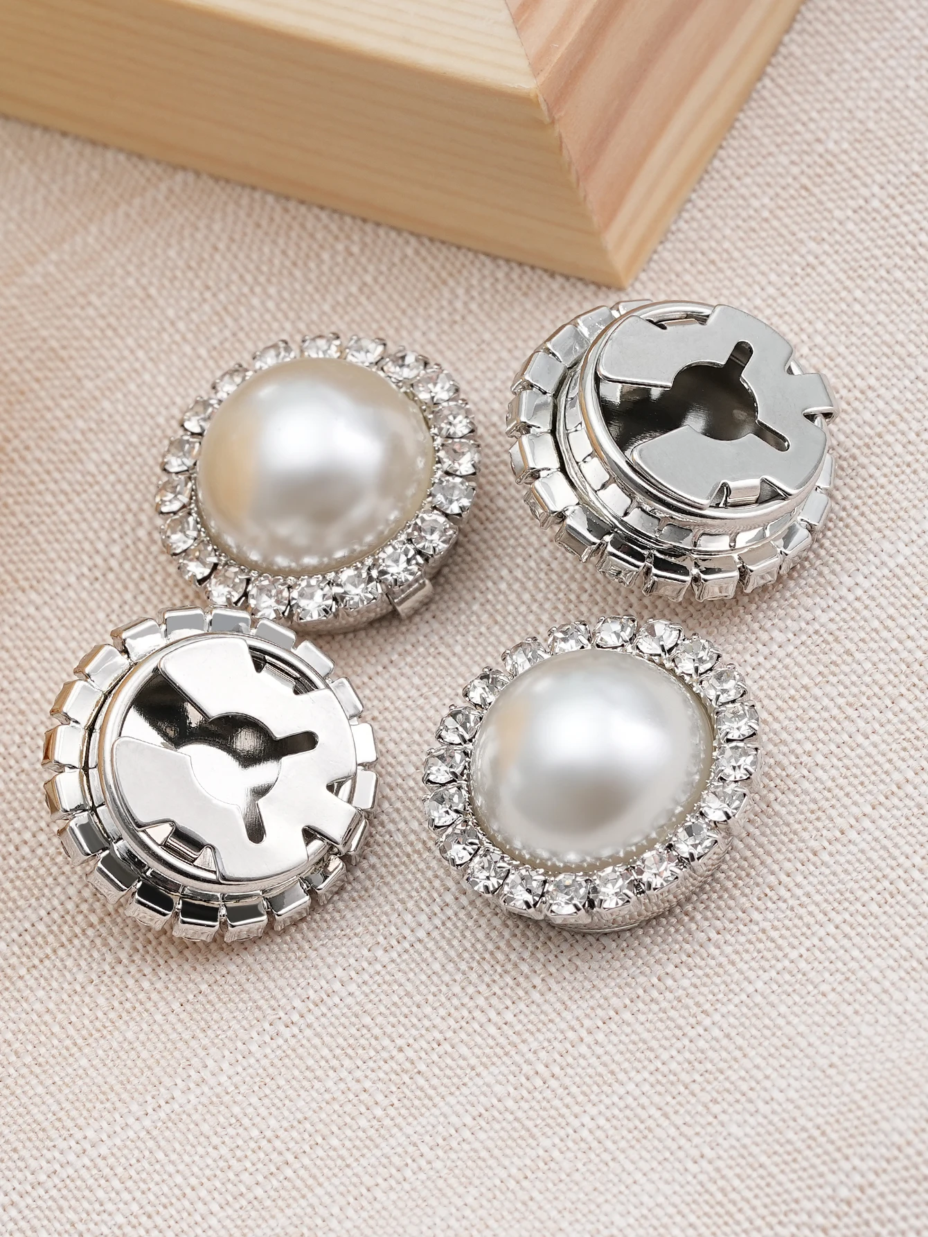 3/10/50pcs Rhinestone Cufflinks Luxury Button Cover Shirt Button Clip for Women Dresses Decorative Buttons Bling Cuff Links