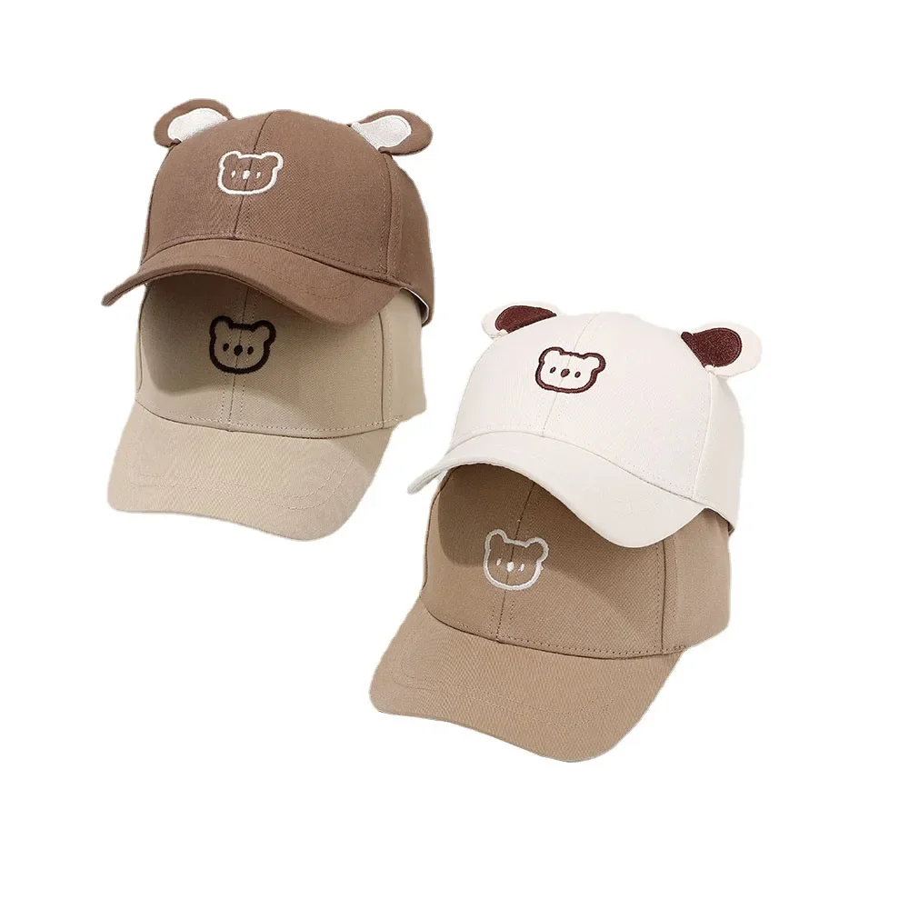 Baby Baseball Cap for Boys and Girls Visor Outdoor Snapback Hat Cartoon Cute Bear Toddlers Baseball Hat Summer Sun Hats for Kids