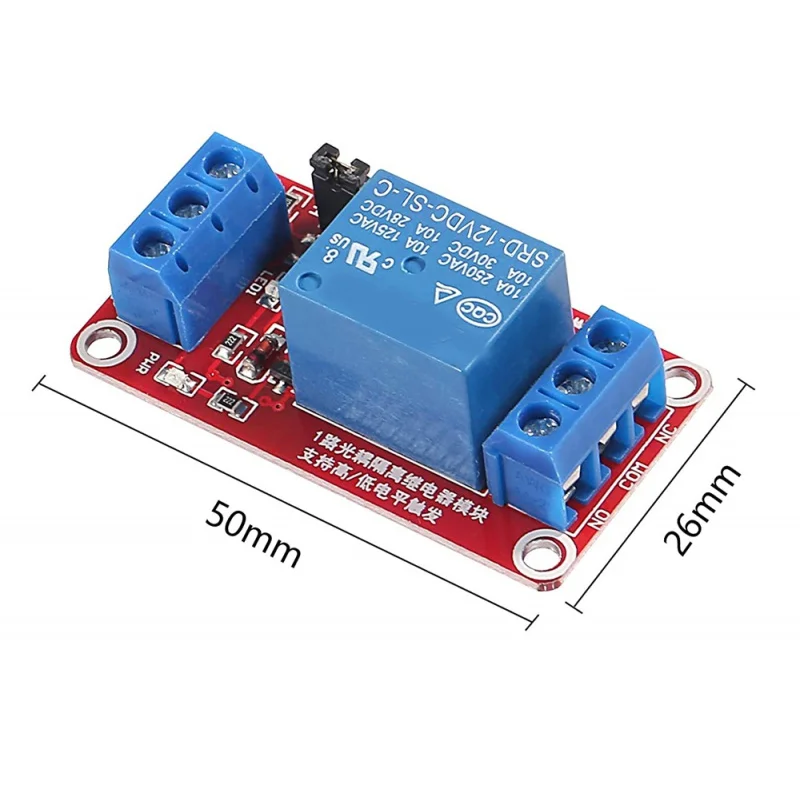 1 Channel 5V 12V 24V Relays Panel with Optocoupler Support, High and Low Level Trigger