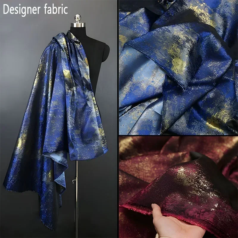 50X158cm Double-sided Brocade Abstract Jacquard Sewing Fabric Horse-Faced Hanfu Skirt Silhouette Jacket Clothing Designer Fabric
