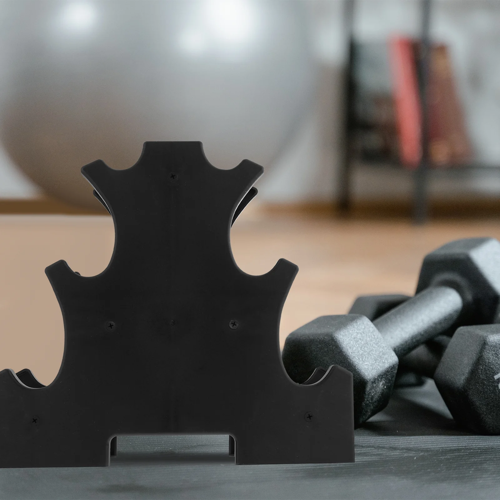 

2Pcs Dumbbell Rack Wear-Resistant PP Material Sturdy Bracket Compact Lightweight Home Fitness Equipment Black Dumbbell Rack