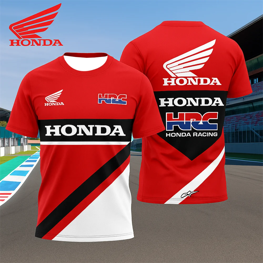 

Honda men's motorcycle and racing team suit, quick-drying short-sleeved summer sportswear, breathable motorcycle riding T-shirt.