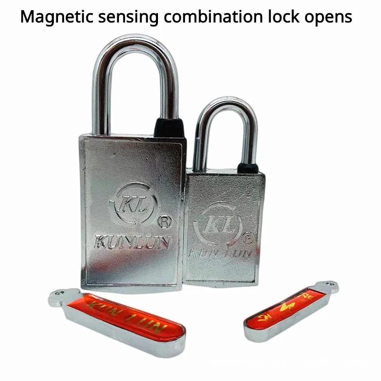 Alloy Magnetic Induction Code Lock Magnetic Strip Lock Open Padlock Keyless Hole Lock Anti-theft Door Lock Household Hardware