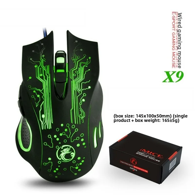 X9 3200DPI E-Sports Wired Gaming Mouse LED Optische 6D Mute USB Für PC Computer Laptop