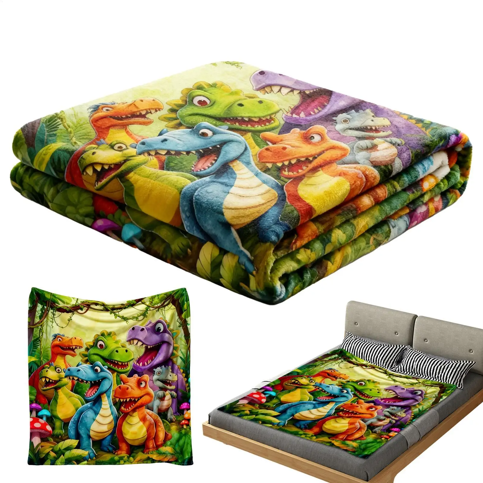 

Dinosaur Blankets Breathable Quick Drying Quilt Dinosaur Fleece Blanket For Girl Room Summer Winter Home Indoor Bedroom