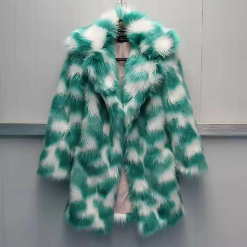 Nuova versione coreana medio e lungo Fine imitazione pelliccia di volpe cappotto moda Casual caldo imitazione pelliccia