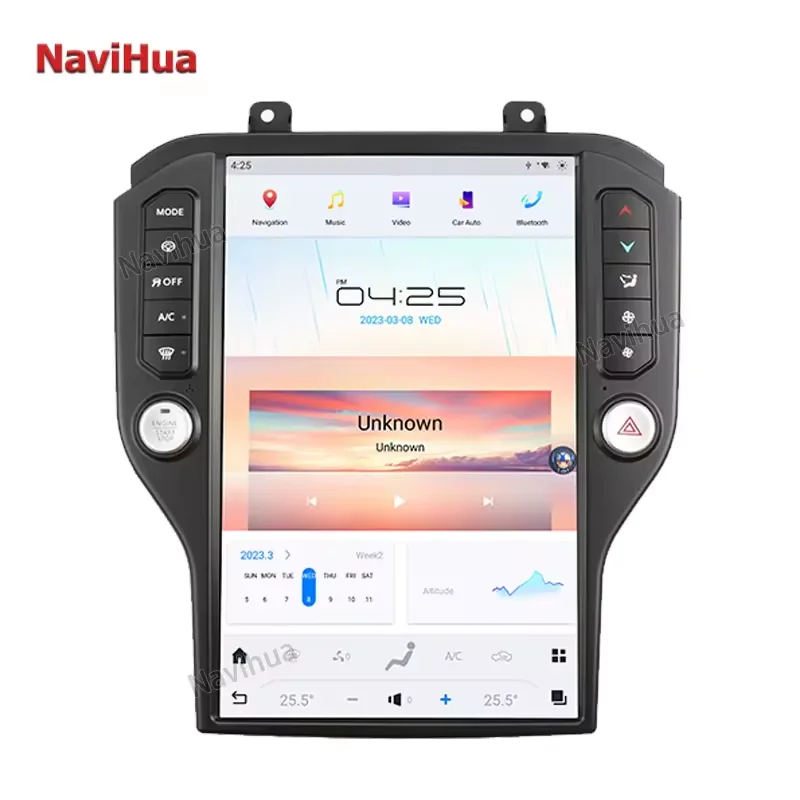 

NaviHua For Ford Mustang Android Car Radio 14.4 Inch Tesla Style Auto Head Unit Monitor GPS Navigation Carplay 8GB+128GB Upgrade