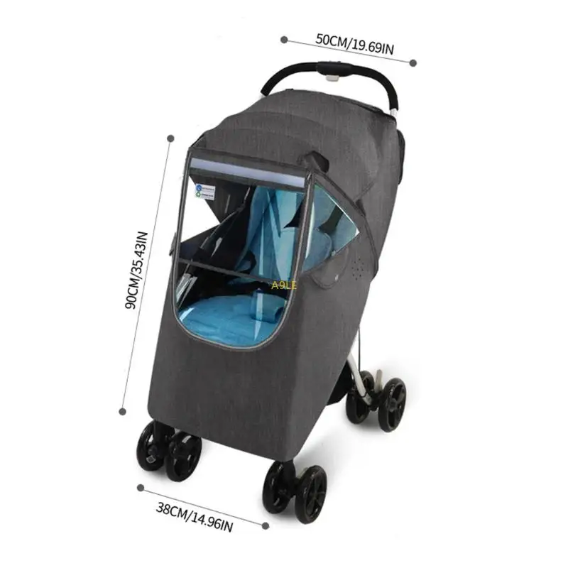 غطاء أمطار الأطفال في عربة الأطفال 4 موسم استخدم نافذة شفافة على سلامة النسيج الشفافة