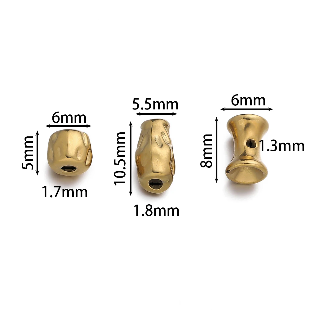 5/10 قطعة الفولاذ المقاوم للصدأ غير النظامية أنبوب خزر عازل الحفرة الكبيرة الخرز DIY بها بنفسك حساسة صنع المجوهرات سوار قلادة لوازم #2