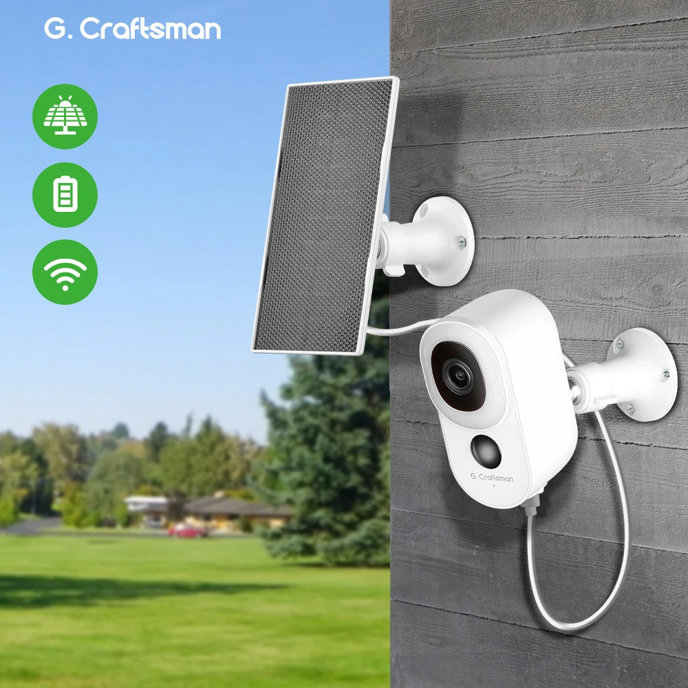 camera de vigilancia sem fio home security cctv com bateria recarregavel pir gclink wi fi l2 gcraftsman 3mp painel solar 01