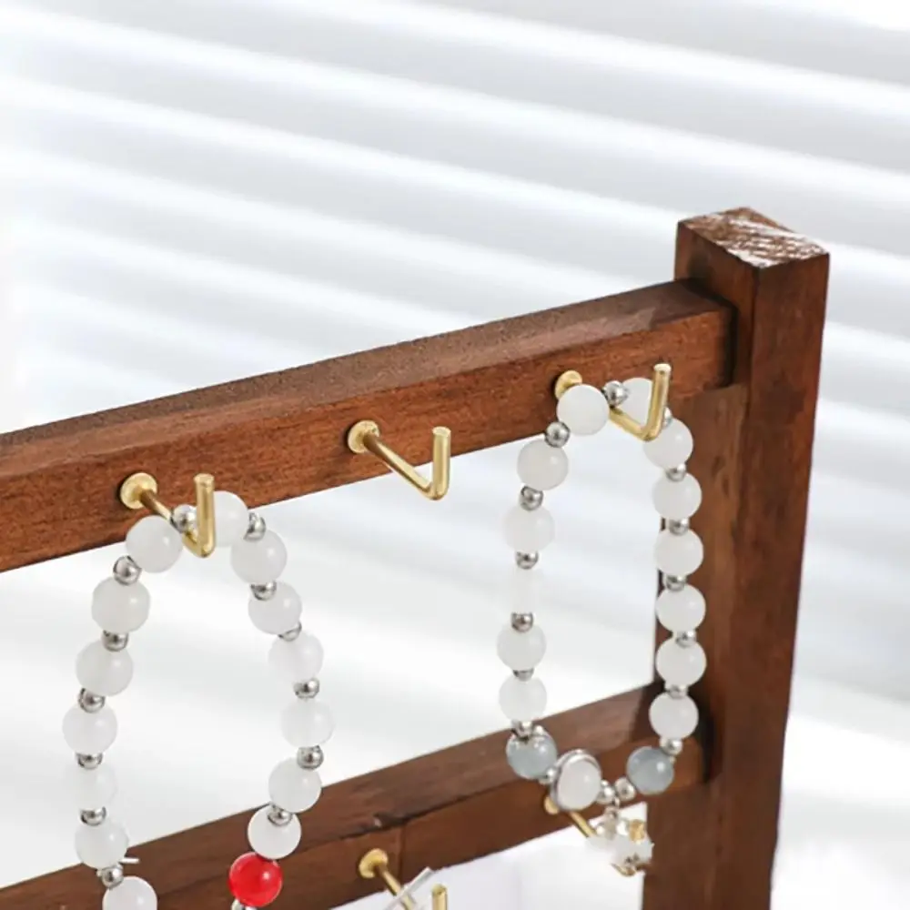 Stable Structure Jewelry Storage Rack with Hook Stylish Jewelry Display Stand Large Capacity Wood Bracelet Necklace Organizer