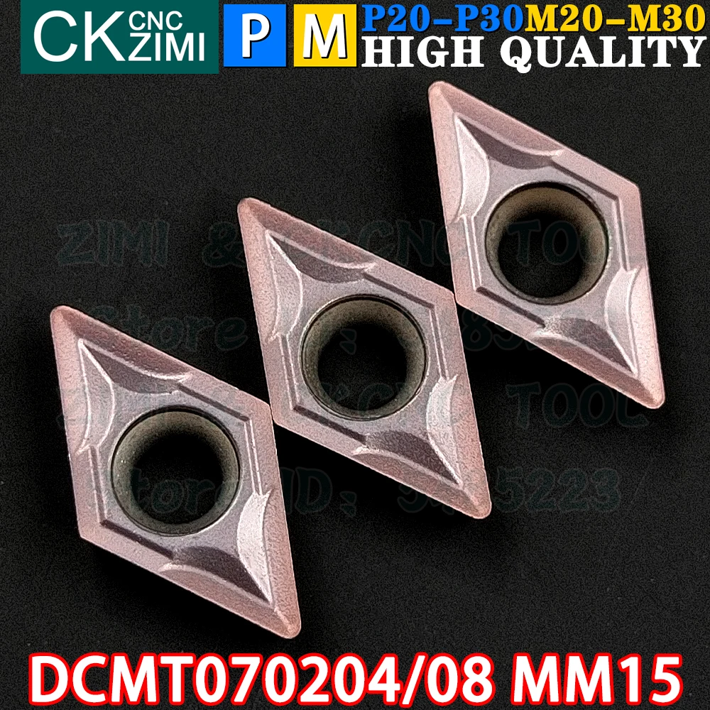 DCMT070204 MM15 DCMT070208 MM15 DCMT21.51 DCMT21.52 MM15 Insertos de carburo Insertos de torneado internos externos Herramientas Herramientas de corte de torno de metal CNC DCMT 0702 DCMT 07 Herramientas de carpintería