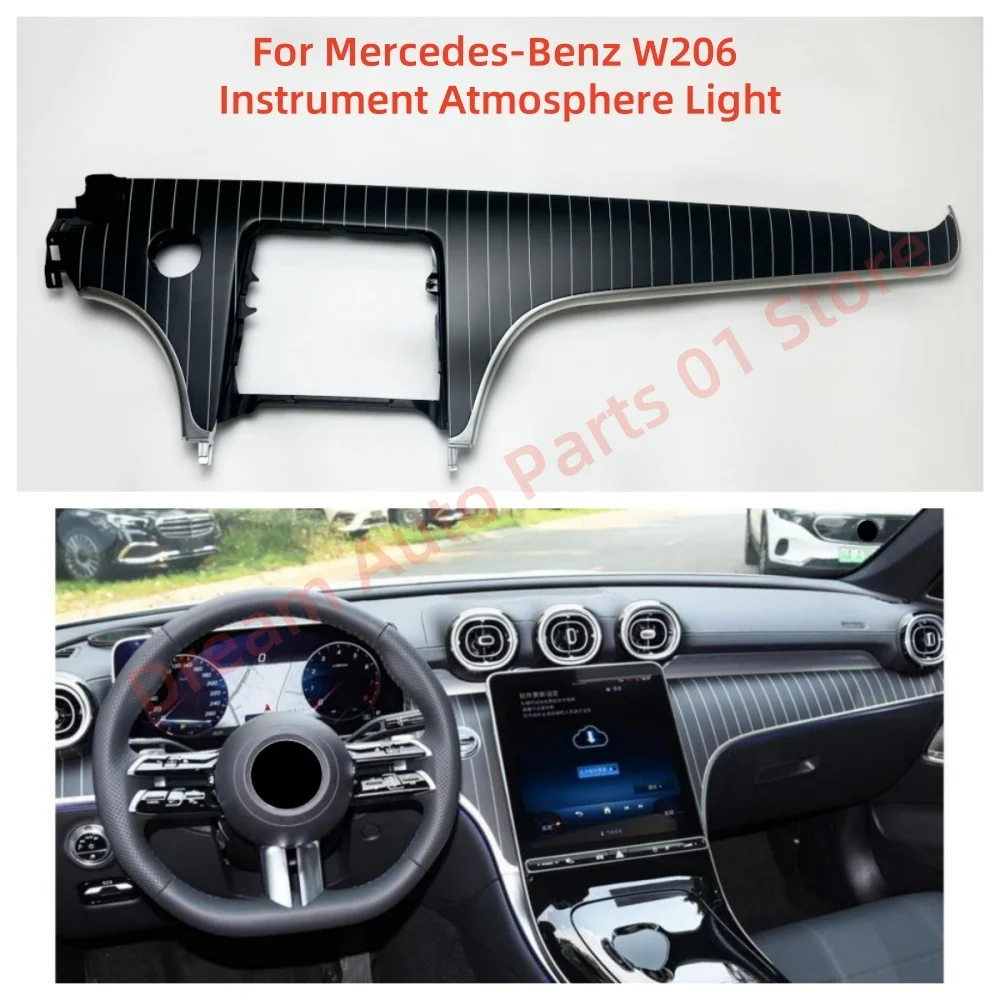 Piano pattern Trim Automotive interior lighting For Mercedes-Benz C-class W206 GLC X254 Center Console Dashboard Auto parts
