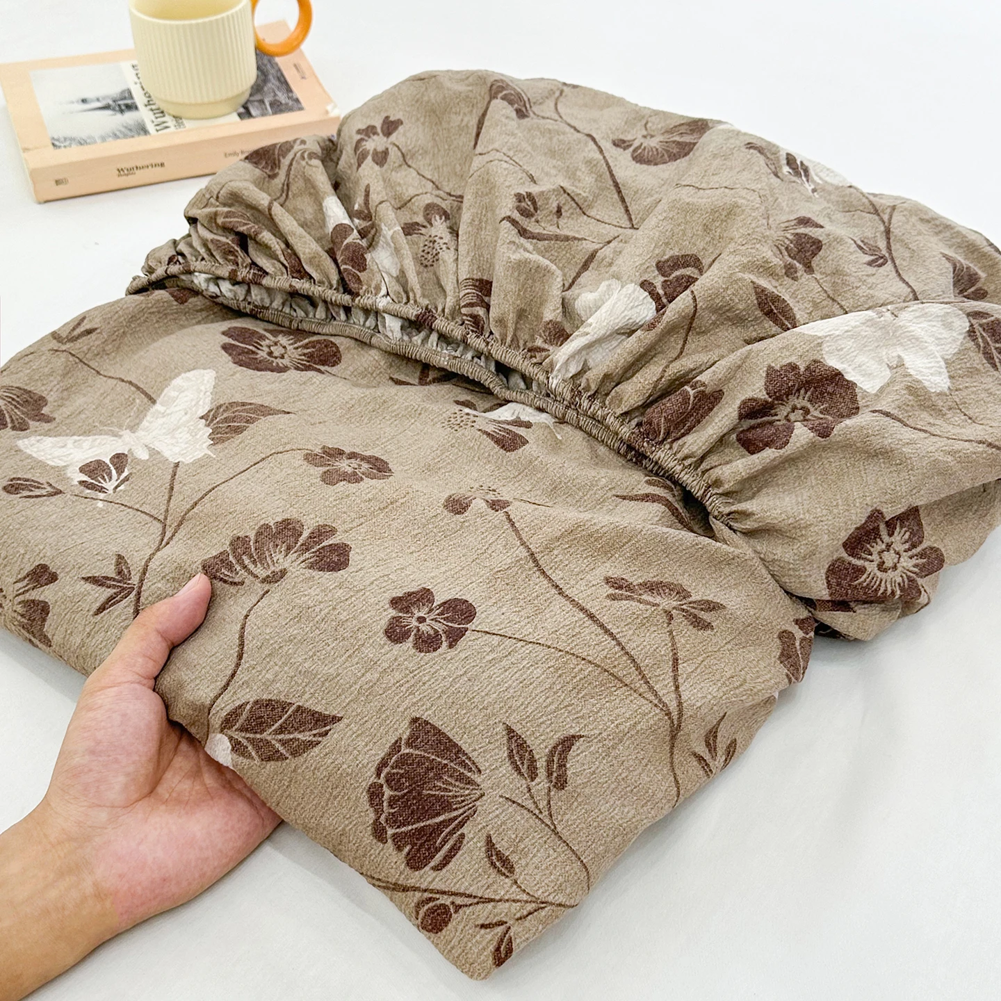 

Korean Style Mattress Cover Floral Linen Fitted Sheet Set With Elastic Pillowcases Bed Linen Bedding Single Twin Double Size