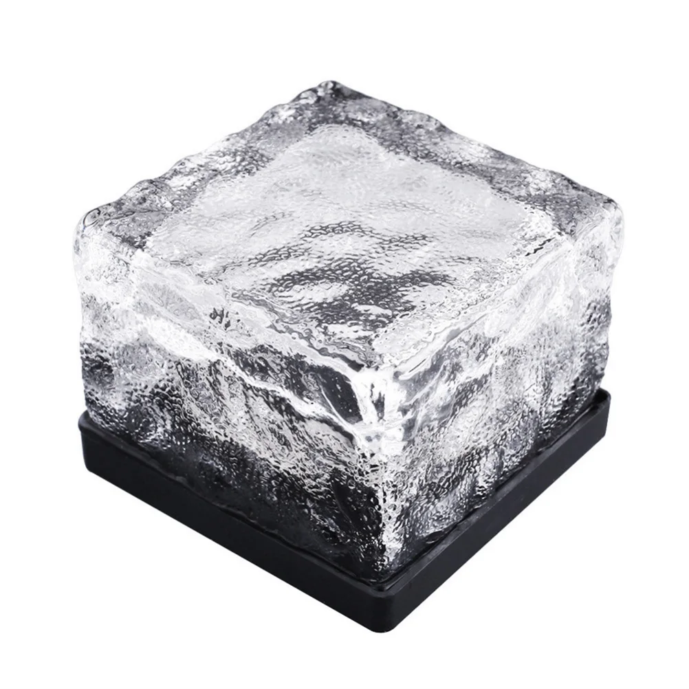 

4pcs Solar Glass Brick Light Waterproof Led Landscape Light For Garden Courtyard Pathway Patio Lawn Pond White Auto On Off