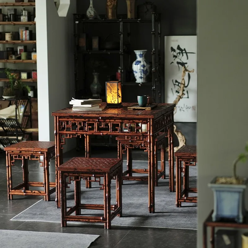 Bamboo table and chair set, classical elegant table, original bamboo table and chair