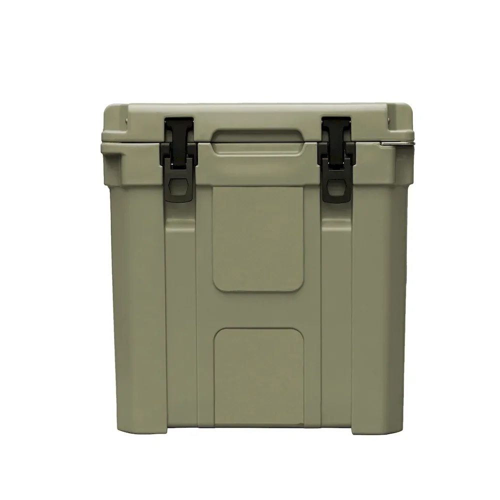 2024 High Quality 33QT Insulated PE Outdoor Cooler Box Large Durable Hard Plastic for Camping Fishing Wine and Food Storage