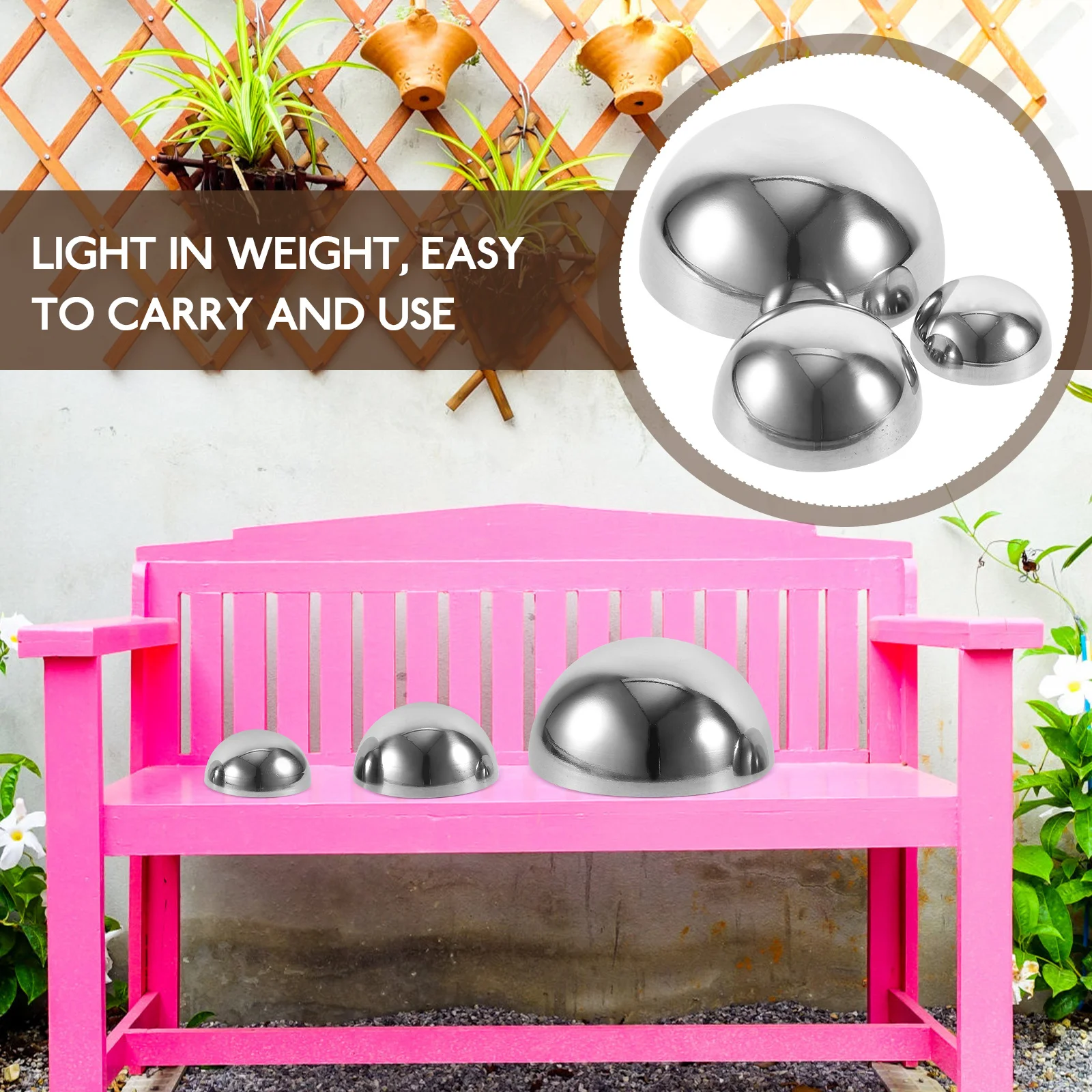 

3 Pcs Decorative Mirror Metal Stainless Steel Garden Gazing Outdoor Chrome Sphere Spheres