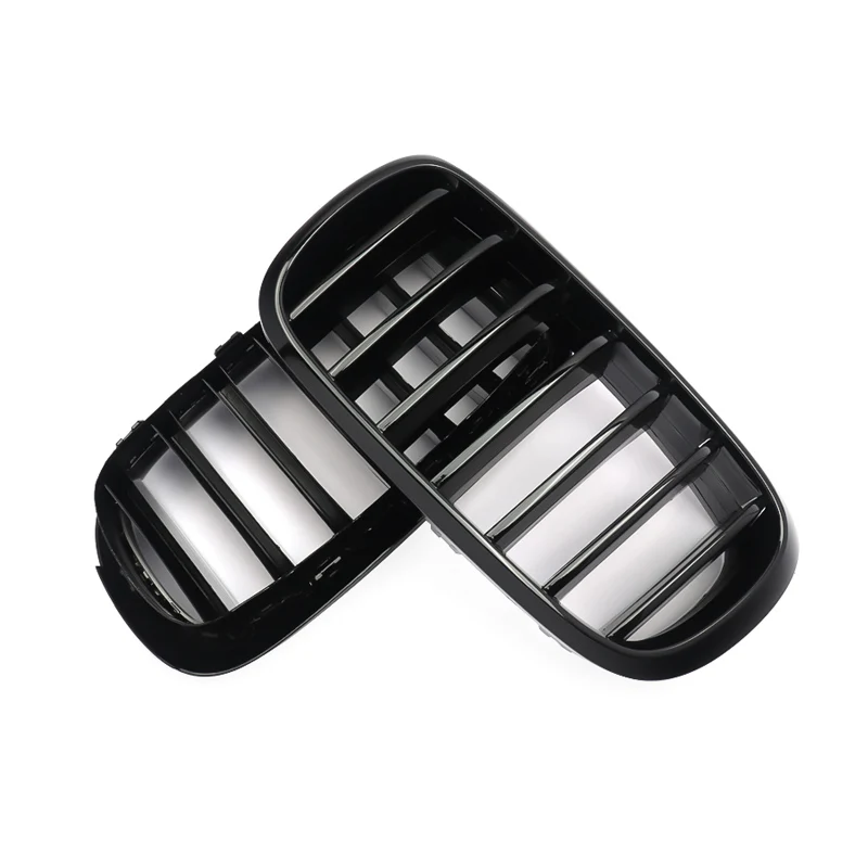 SAIQINGSP زوج واحد من الشبكات الأمامية لسيارات BMW F15 X5 F16 X6 2014-2017 شبكة سباق مصبغة لامعة سوداء أدوات اكسسوارات السيارات #6