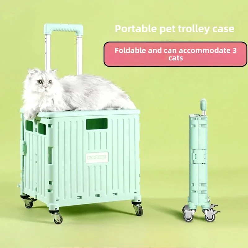 Going out Portable Pet Trolley Case Foldable Pet Cage Cat Travel