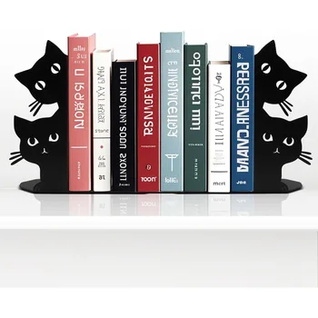 Peeping Cat Bookends for Shelves e 2