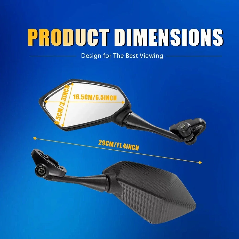 1SET Pairing Accessories For Lexmoto LXR LXS 125 380 Left And Right Carbon Mirrors Motorcycle Equipment Accessories