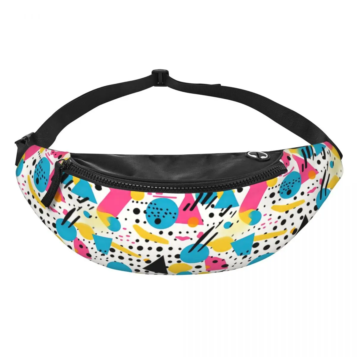 Custom Retro 80s 90s Pop Pattern Fanny Pack Women Men Crossbody Waist Bag for Traveling Phone Money Pouch