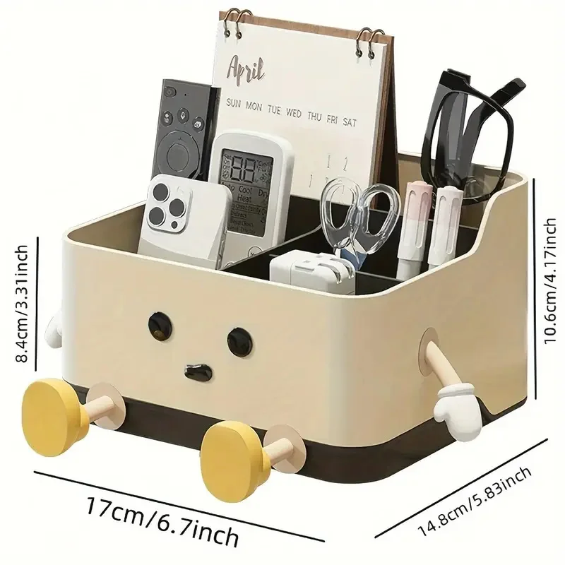Makeup Brushes Storage Box Multifunctional Storage Box Plastic Desktop Comestic Tools Organizer Box with Multi-Grid Compartments