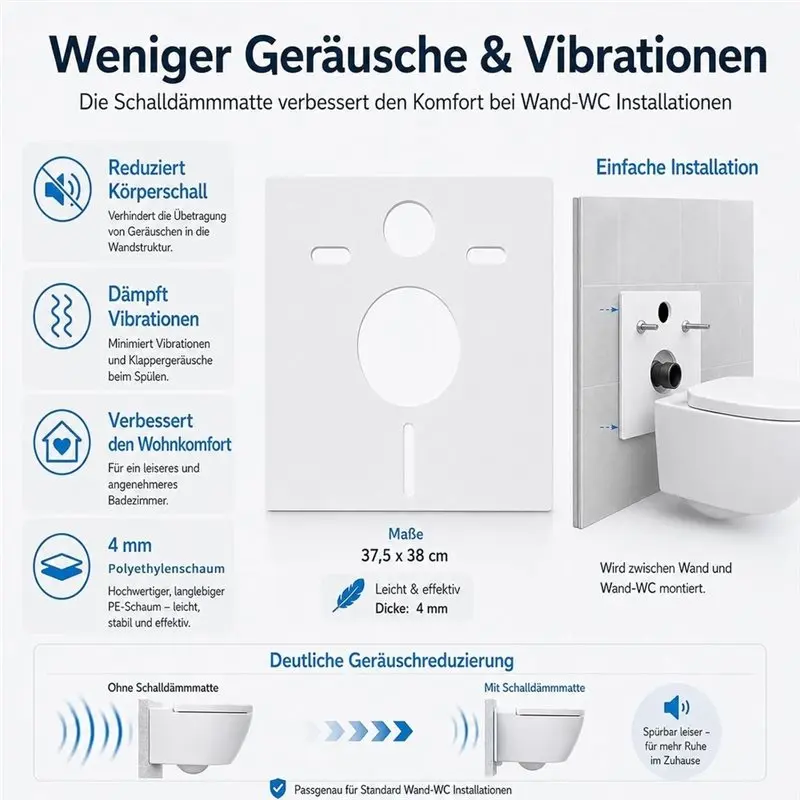 A76X-Toilet Connection Set Soundproofing For Geberit Model 152.426.46.1, Fits For PE Pipes 90Mm/110Mm Diameter